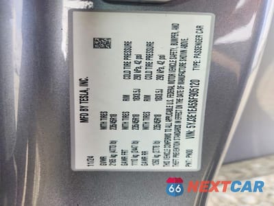 Zdjęcie 12 z 12 samochodu: 2025 TESLA MODEL 3 VIN:5YJ3E1EA5SF905120 - miniatura