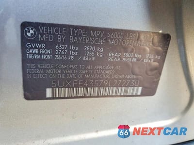 Zdjęcie 12 z 12 samochodu: 2009 BMW X5 XDRIVE30I VIN:5UXFE43579L272730 - miniatura