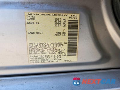 Zdjęcie 13 z 13 samochodu: 2016 NISSAN ALTIMA 2.5 S VIN:1N4AL3AP3GN337838 - miniatura