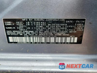 Zdjęcie 13 z 13 samochodu: 2024 SUBARU CROSSTREK LIMITED VIN:4S4GUHN67R3787230 - miniatura