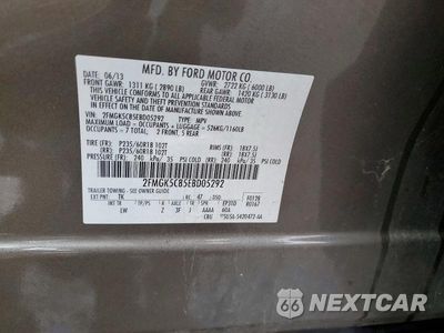 Zdjęcie 13 z 13 samochodu: 2014 FORD FLEX SEL VIN:2FMGK5C85EBD05292 - miniatura
