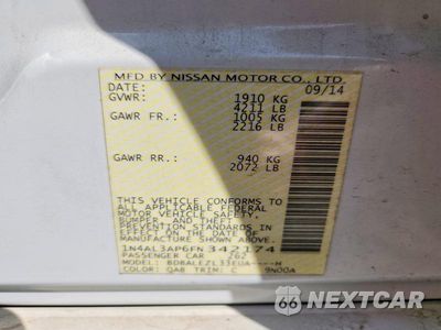 Zdjęcie 12 z 12 samochodu: 2015 NISSAN ALTIMA 2.5 S VIN:1N4AL3AP6FN342174 - miniatura