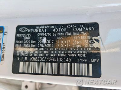 Zdjęcie 13 z 13 samochodu: 2016 HYUNDAI TUCSON SE VIN:KM8J3CA42GU133145 - miniatura