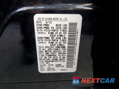 Zdjęcie 13 z 13 samochodu: 2014 NISSAN ROGUE SELECT S VIN:JN8AS5MV5EW716144 - miniatura
