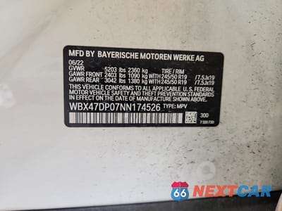Zdjęcie 14 z 14 samochodu: 2022 BMW X3 SDRIVE30I VIN:WBX47DP07NN174526 - miniatura