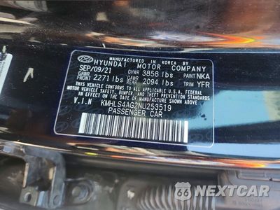 Zdjęcie 12 z 12 samochodu: 2022 HYUNDAI ELANTRA SEL VIN:KMHLS4AG2NU253519 - miniatura
