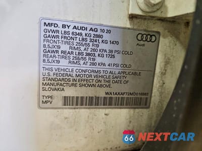 Zdjęcie 13 z 13 samochodu: 2021 AUDI Q7 PREMIUM VIN:WA1AXAF72MD016963 - miniatura