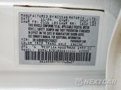 Zdjęcie 12 z 12 samochodu: 2025 NISSAN SENTRA S VIN:3N1AB8BV9SY268627 - miniatura
