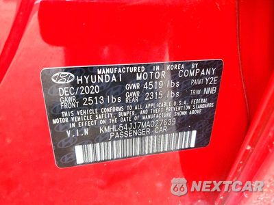 Zdjęcie 12 z 12 samochodu: 2021 HYUNDAI SONATA HYBRID LIMITED VIN:KMHL54JJ7MA027639 - miniatura