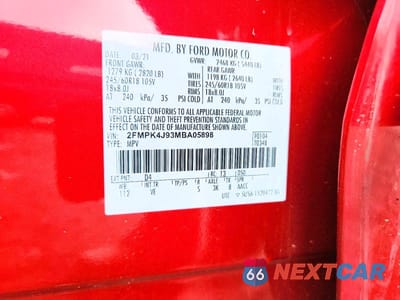 Zdjęcie 12 z 12 samochodu: 2021 FORD EDGE SEL VIN:2FMPK4J93MBA05898 - miniatura