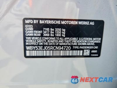 Zdjęcie 12 z 12 samochodu: 2024 BMW I7 XDRIVE60 VIN:WBY53EJ05RCN94720 - miniatura