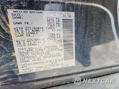 Zdjęcie 13 z 13 samochodu: 2016 NISSAN ROGUE SL VIN:5N1AT2MV3GC791657 - miniatura