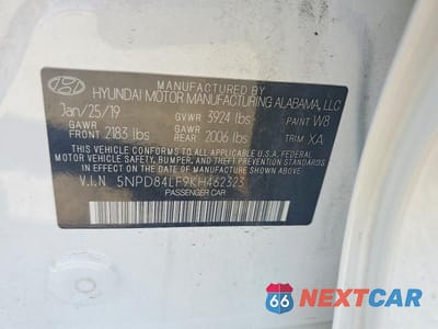 Zdjęcie 12 z 12 samochodu: 2019 HYUNDAI ELANTRA VALUE EDITION VIN:5NPD84LF9KH462323 - miniatura