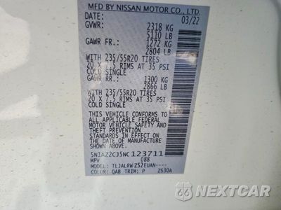 Zdjęcie 13 z 13 samochodu: 2022 NISSAN MURANO SL VIN:5N1AZ2CJ5NC123711 - miniatura