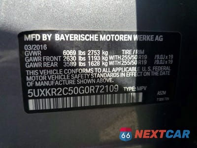 Zdjęcie 12 z 12 samochodu: 2016 BMW X5 SDRIVE35I VIN:5UXKR2C50G0R72109 - miniatura
