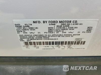 Zdjęcie 13 z 13 samochodu: 2018 FORD EXPLORER XLT VIN:1FM5K8D81JGB86201 - miniatura