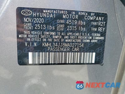 Zdjęcie 12 z 12 samochodu: 2021 HYUNDAI SONATA HYBRID SEL VIN:KMHL34JJ8MA027154 - miniatura