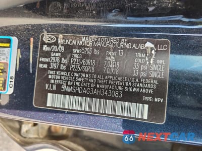Zdjęcie 13 z 13 samochodu: 2010 HYUNDAI SANTA FE SE VIN:5NMSHDAG3AH343083 - miniatura