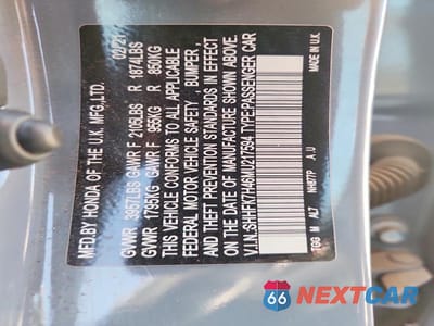Zdjęcie 12 z 12 samochodu: 2021 HONDA CIVIC SPORT VIN:SHHFK7H46MU217594 - miniatura