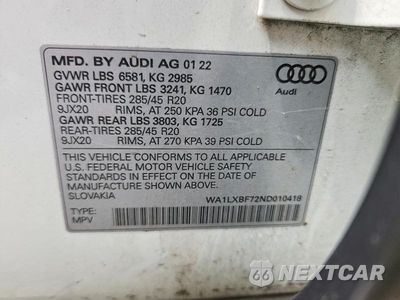 Zdjęcie 14 z 14 samochodu: 2022 AUDI Q7 PREMIUM PLUS VIN:WA1LXBF72ND010418 - miniatura