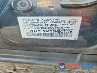 Zdjęcie 12 z 12 samochodu: 2003 HONDA PILOT EX VIN:2HKYF18453H607176 - miniatura