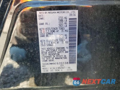 Zdjęcie 13 z 13 samochodu: 2017 NISSAN PATHFINDER PLATINUM VIN:5N1DR2MM4HC620338 - miniatura