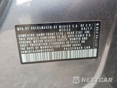 Zdjęcie 12 z 12 samochodu: 2017 VOLKSWAGEN JETTA S VIN:3VW2B7AJ9HM399693 - miniatura