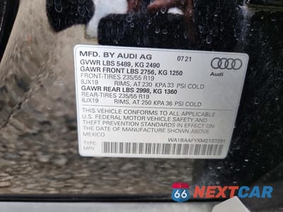 Zdjęcie 12 z 12 samochodu: 2021 AUDI Q5 PREMIUM PLUS VIN:WA1BAAFYXM2137251 - miniatura
