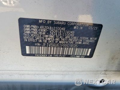 Zdjęcie 12 z 12 samochodu: 2023 SUBARU WRX GT VIN:JF1VBAU61P8803695 - miniatura