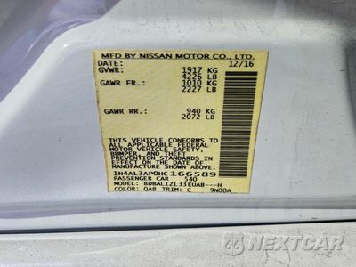 Zdjęcie 13 z 13 samochodu: 2017 NISSAN ALTIMA 2.5 SV VIN:1N4AL3AP0HC166589 - miniatura