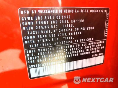 Zdjęcie 13 z 13 samochodu: 2019 VOLKSWAGEN TIGUAN S VIN:3VV1B7AX3KM044675 - miniatura