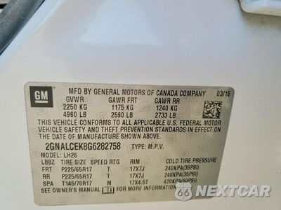 Zdjęcie 13 z 13 samochodu: 2016 CHEVROLET EQUINOX LT VIN:2GNALCEK8G6282758 - miniatura