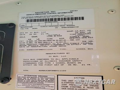 Zdjęcie 10 z 10 samochodu: 2022 IC CORPORATION 3000 CE VIN:4DRBUC8P9NB411100 - miniatura
