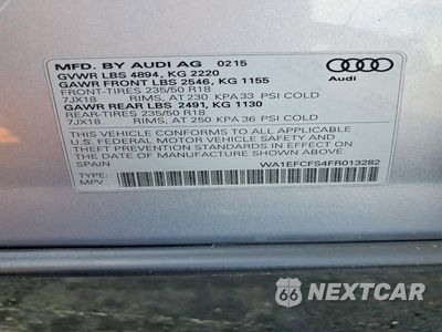 Zdjęcie 14 z 14 samochodu: 2015 AUDI Q3 PREMIUM PLUS VIN:WA1EFCFS4FR013282 - miniatura