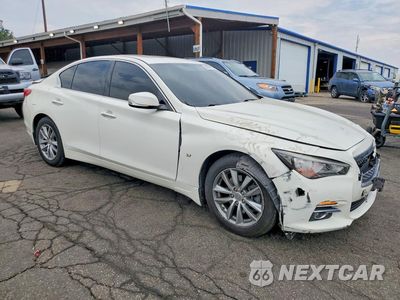 Czwarte zdjęcie samochodu z boku: 2014 INFINITI Q50 PREMIUM VIN:JN1BV7AR7EM701749 - miniatura