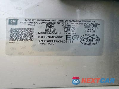 Zdjęcie 12 z 12 samochodu: 2019 CHEVROLET IMPALA PREMIER VIN:2G1105S37K9108481 - miniatura