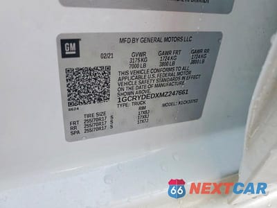 Zdjęcie 12 z 12 samochodu: 2021 CHEVROLET SILVERADO K1500 LT VIN:1GCRYDEDXMZ247661 - miniatura