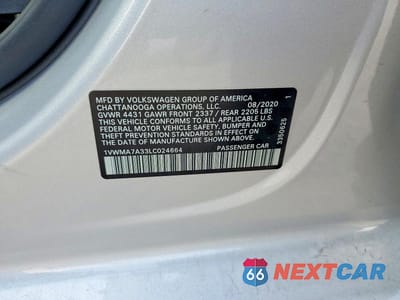 Zdjęcie 12 z 12 samochodu: 2020 VOLKSWAGEN PASSAT R-LINE VIN:1VWMA7A33LC024664 - miniatura