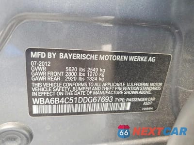 Zdjęcie 12 z 12 samochodu: 2013 BMW 650 XI VIN:WBA6B4C51DDG67693 - miniatura