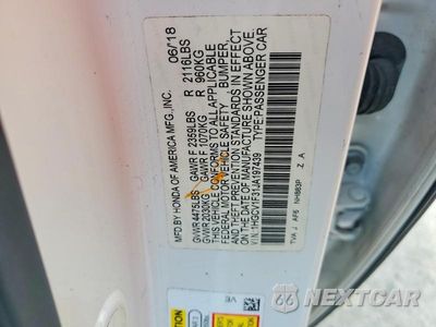 Zdjęcie 12 z 12 samochodu: 2018 HONDA ACCORD SPORT VIN:1HGCV1F31JA197439 - miniatura