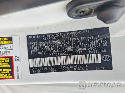 Zdjęcie 12 z 12 samochodu: 2020 TOYOTA CAMRY SE VIN:4T1G11AKXLU959061 - miniatura