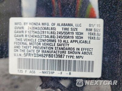 Zdjęcie 13 z 13 samochodu: 2015 ACURA MDX TECHNOLOGY VIN:5FRYD3H62FB013987 - miniatura