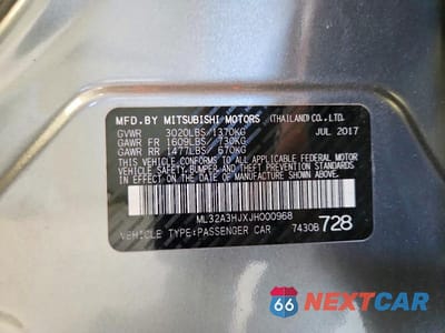 Zdjęcie 12 z 12 samochodu: 2018 MITSUBISHI MIRAGE ES VIN:ML32A3HJXJH000968 - miniatura