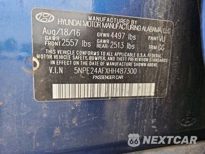 Zdjęcie 12 z 12 samochodu: 2017 HYUNDAI SONATA SE VIN:5NPE24AFXHH487300 - miniatura