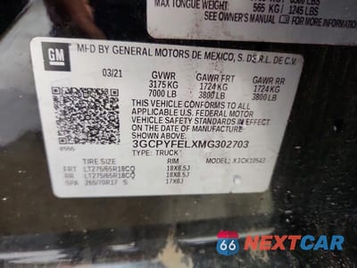 Zdjęcie 12 z 12 samochodu: 2021 CHEVROLET SILVERADO K1500 LT TRAIL BOSS VIN:3GCPYFELXMG302703 - miniatura