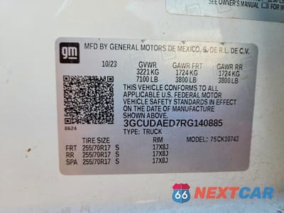 Zdjęcie 12 z 12 samochodu: 2024 CHEVROLET SILVERADO K1500 VIN:3GCUDAED7RG140885 - miniatura
