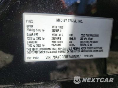 Zdjęcie 14 z 14 samochodu: 2026 TESLA MODEL Y VIN:7SAYGDED5TA602917 - miniatura