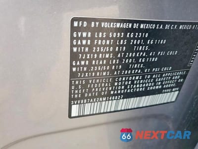 Zdjęcie 13 z 13 samochodu: 2022 VOLKSWAGEN TIGUAN SE R-LINE BLACK VIN:3VV8B7AX2NM146827 - miniatura