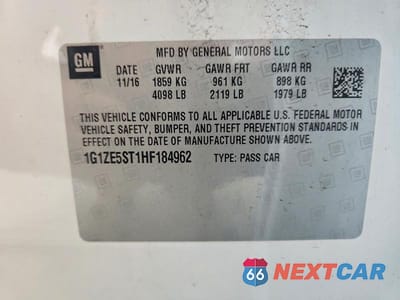 Zdjęcie 12 z 12 samochodu: 2017 CHEVROLET MALIBU LT VIN:1G1ZE5ST1HF184962 - miniatura