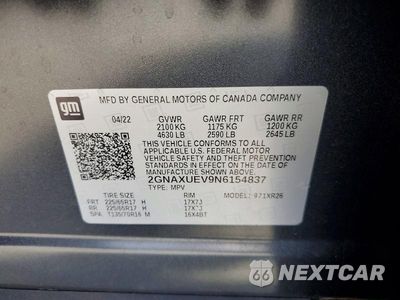 Zdjęcie 12 z 12 samochodu: 2022 CHEVROLET EQUINOX LT VIN:2GNAXUEV9N6154837 - miniatura